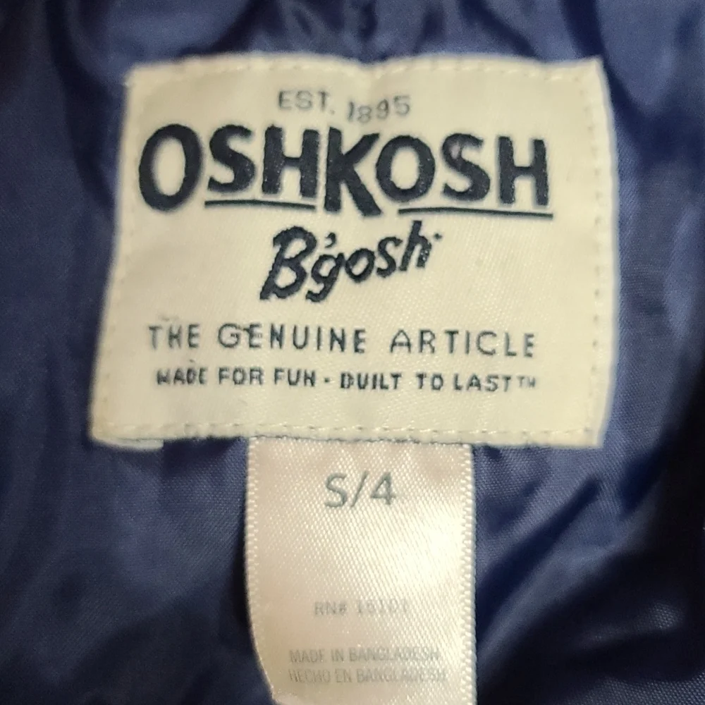 Osh Kosh B'Gosh Toddler Girls‎ Coat 1%Wool Blend Navy Sparkly Hooded Size 4 EUC